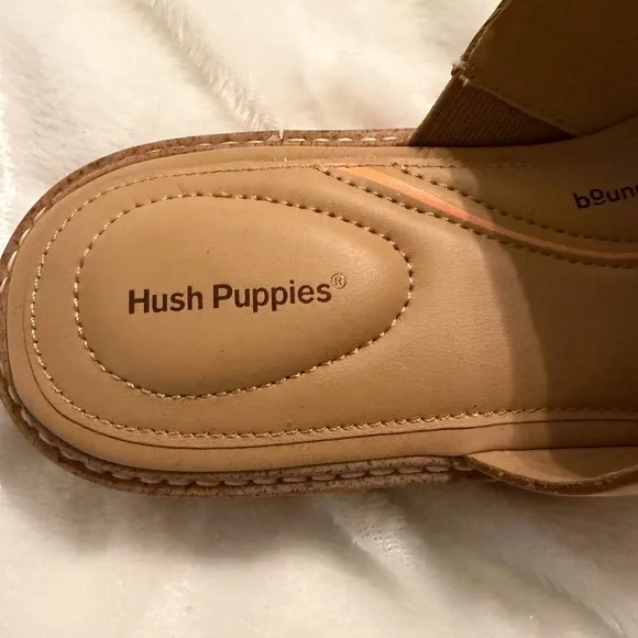 Hushpuppies Tan Slide Sandals with Buckle - Picture 5 of 8
